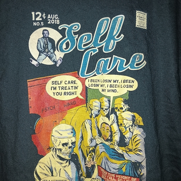 Mac Miller Swimming self care mf doom comic strip style graphic tee size XL - Picture 3 of 4